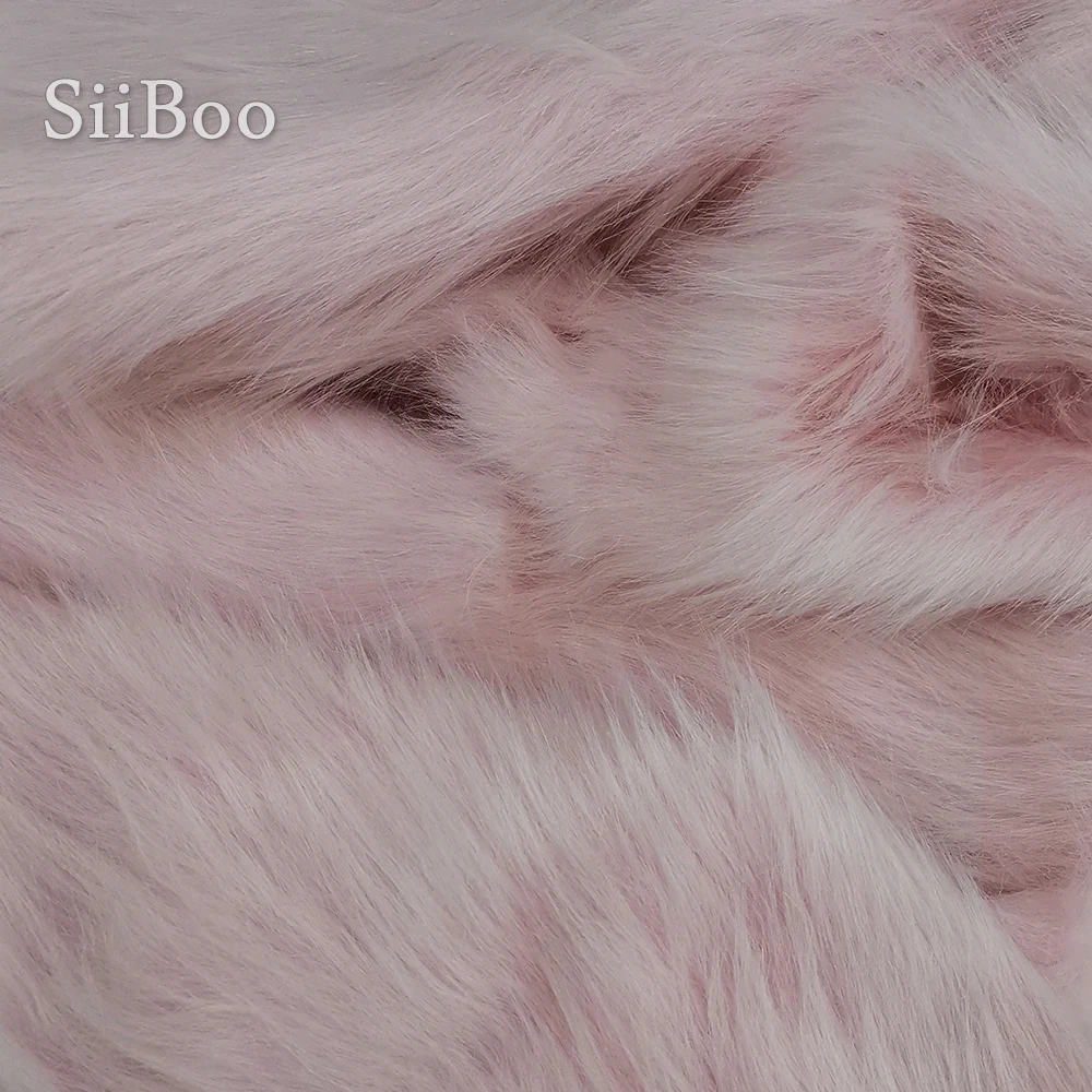 Pink white 7cm long plush fake fur fabric for coat vest stage cosplay DIY accessories newborn photographic tissu 160*50cm SP5453