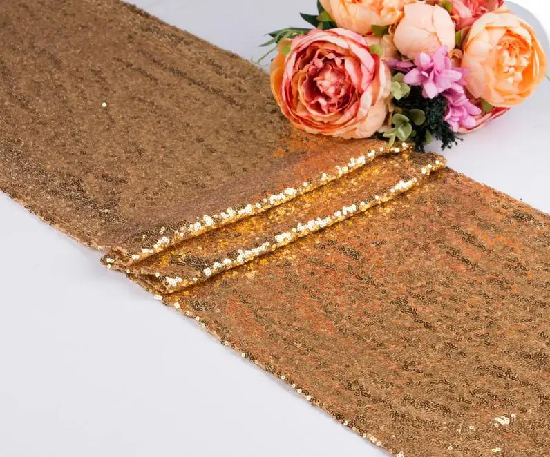 30* 275cm Gold Silver Sequin Table Runner Sparkly Bling Wedding Party Decoration Wholesale SN2764