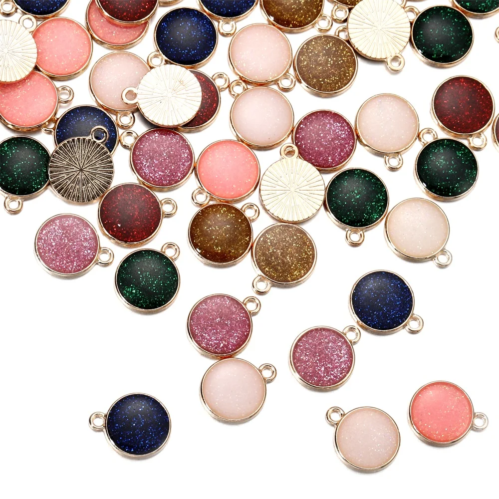 10pcs/bag Mixed Shape Charms Pendants Enamel Metal Necklace Bracelet Charm Connector For DIY Jewelry Making Supplies Accessories