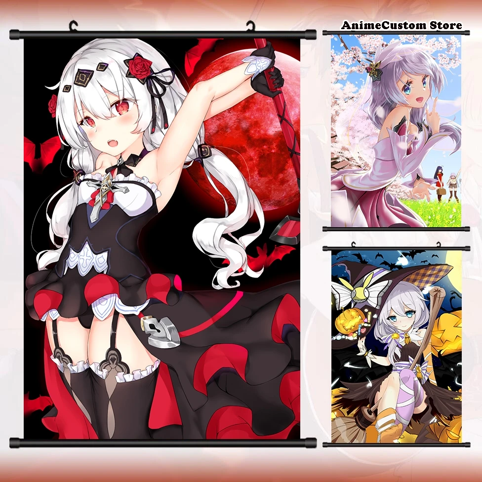 

Game Anime Honkai Impact 3 Theresa Apocalypse Wall Scroll Roll Painting Poster Hang Poster Cosplay Home Decor Gift