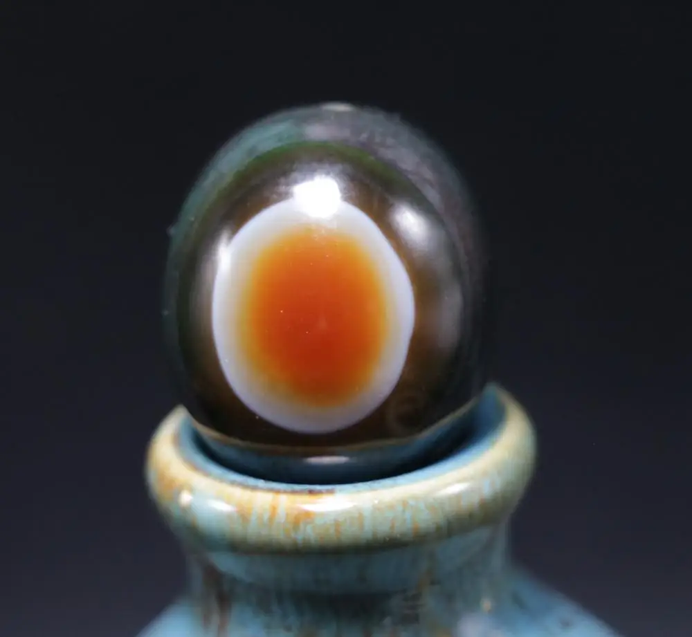 ENUP02 Magic Power Tibetan Agate Colorful Goat Heaven Eye dZi Bead Smoothly Pendant 5R Amulet L Lkbrother Sauces Top Quality