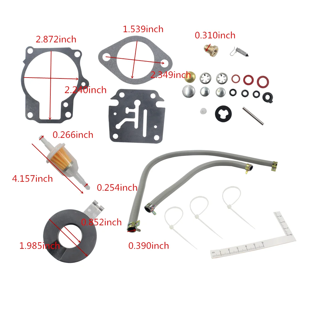 Carburetor Rebuild Kit for Johnson Evinrude 398729 396701 392061 Sierra 18-7222 18-7042 Outboard Motors 18-75 HP