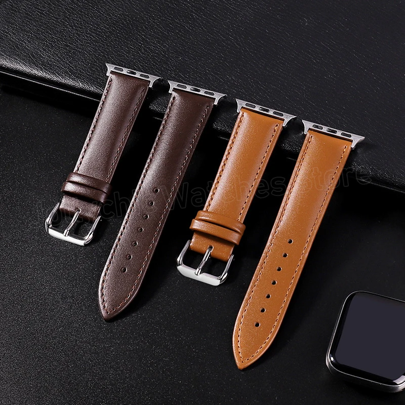 starlight Leather Strap Bracelet for Apple Watch Ultra 7 band 6 se 5 4 45mm 42mm For Iwatch Series 9 8 7 44mm 40mm 38mm 41mm