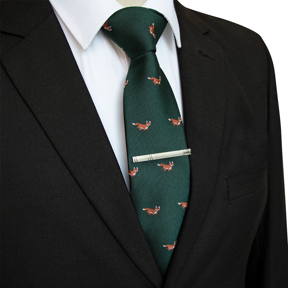 JEMYGINS Krawatte mit Tiermotiv für Herren, Seide, gewebte Krawatte, 8 cm, Cartoon-Dinosaurier, Fuchs, Jacquard, modisch, für Party, Hochzeit, Gravata, Geschenk – Detail 17