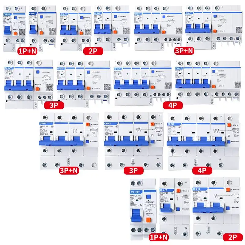 Imagem -04 - Dois Anos de Garantia Nxble32 C20 p 20a Polos Elcb Rcd Interruptor de Vazamento de Terra Corrente Residual