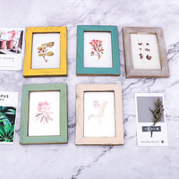 5 Colors Creative Gift Home Decor Wooden Wedding Couple Pictures Frames Vintage Photo Frame