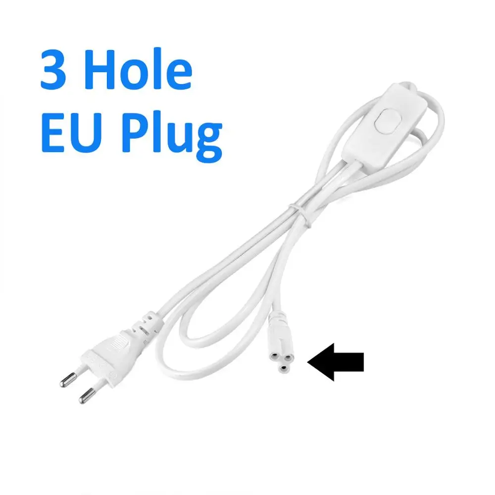 Tube T5 T8 US /EU Plug Switch Cable 1.2m Power Adapter 110V 220V 230V,Lighting Accessory 30cm Connection Wire For LED Lamp