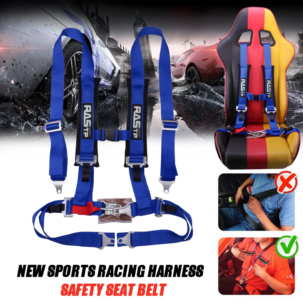 RASTP- 2 Inch 4 Point Universal Latch Link Car Auto Racing Sport Seat Belt Safety Racing Harness RS-BAG036-TP