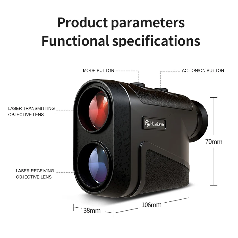 Imagem -06 - Nohawk-laser Monocular Lazer Range Finder Meter Rangefinder para Golf Caça Construção Pesca Tower Crane Observação