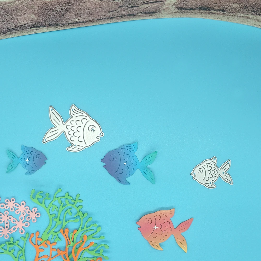 

New product 2Marine creature fish metal cutting knife mold scrapbook photo album decoration paper card DIY embossing crafts
