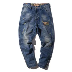 Männer Harem Jeans Lose Baggy Casual Jogger Plus Größe Hip Hop Denim Hosen Camouflage Patchwork Streetwear Hosen Mann Kleidung