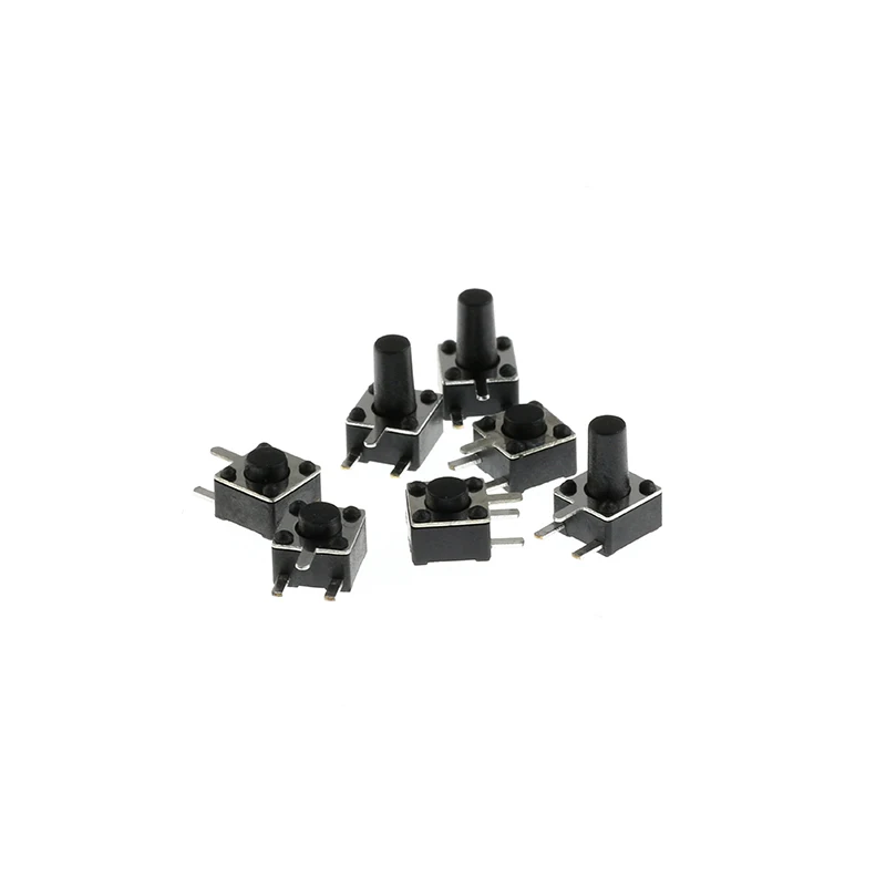 50PCS/LOT 4.5x4.5mm Momentary Tact Switch Push Button Switch 3PIN Micro Switch For TV/home use Button 4.5*4.5*3.8/4.3/5/6/7/8MM