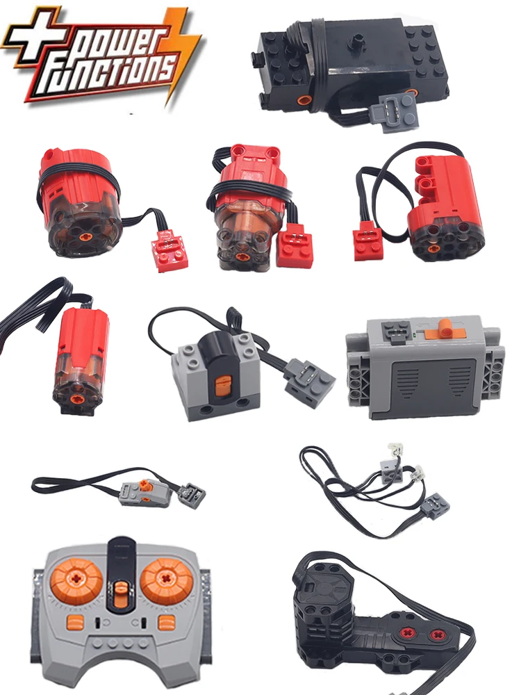 Technical Parts Motor Multi Power Functions  PF Tools Building Blocks DIY High-tech Extension M-L -XL-Servo Motor Gift For Child