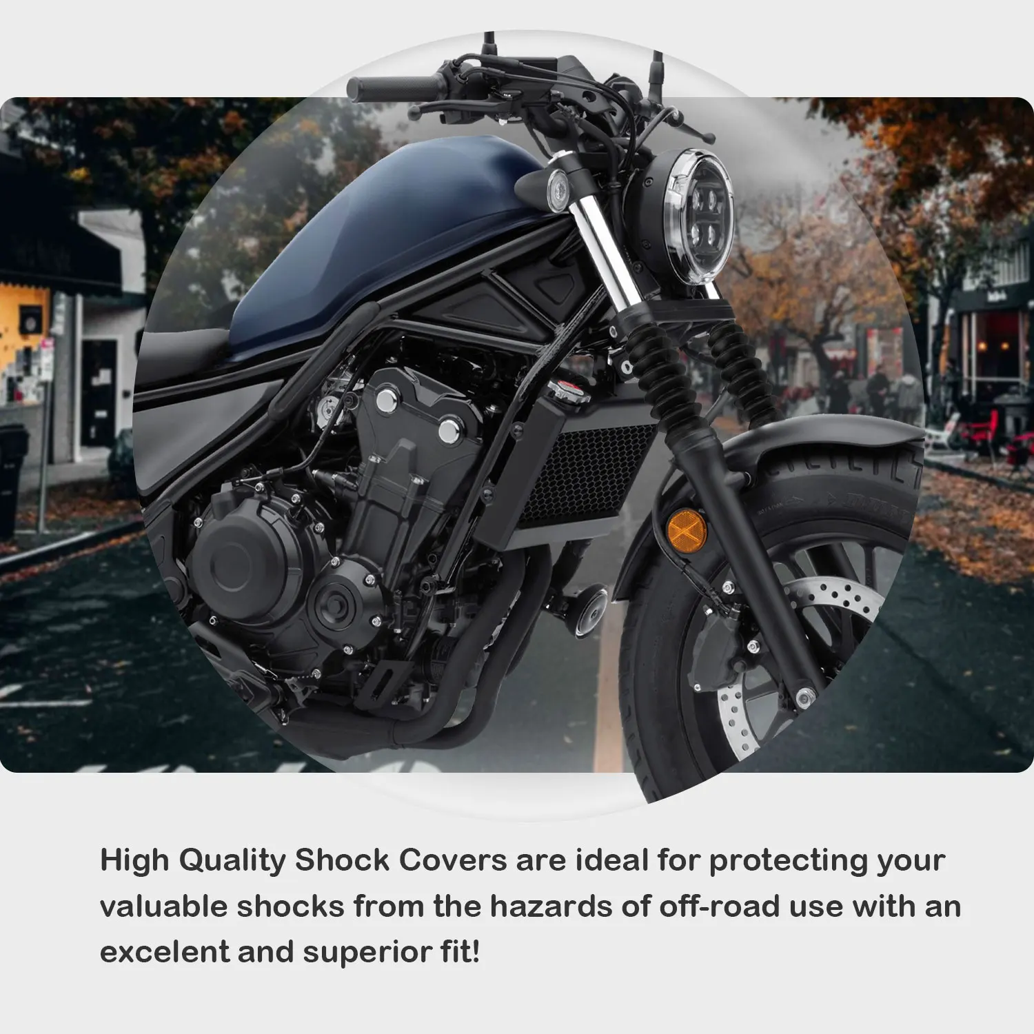 Motorcycle Front Fork Boot Tube Slider Cover Gaiters Gators Rubber Long Boots For Honda REBEL CMX500 CMX300 2017-2022 2018 2019