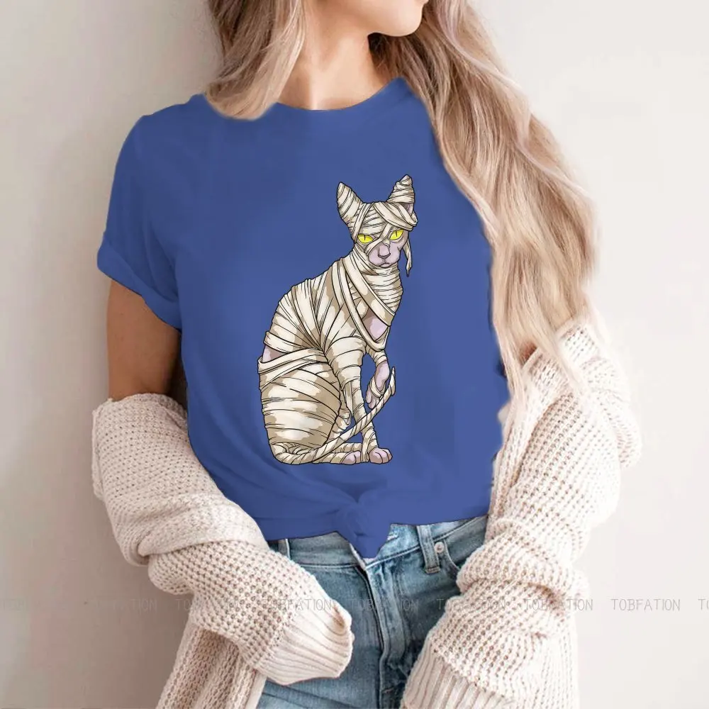 Mummy Hairless Feminine Shirts Canadian Sphynx Cat T-shirt Kawaii Vintage Female Top