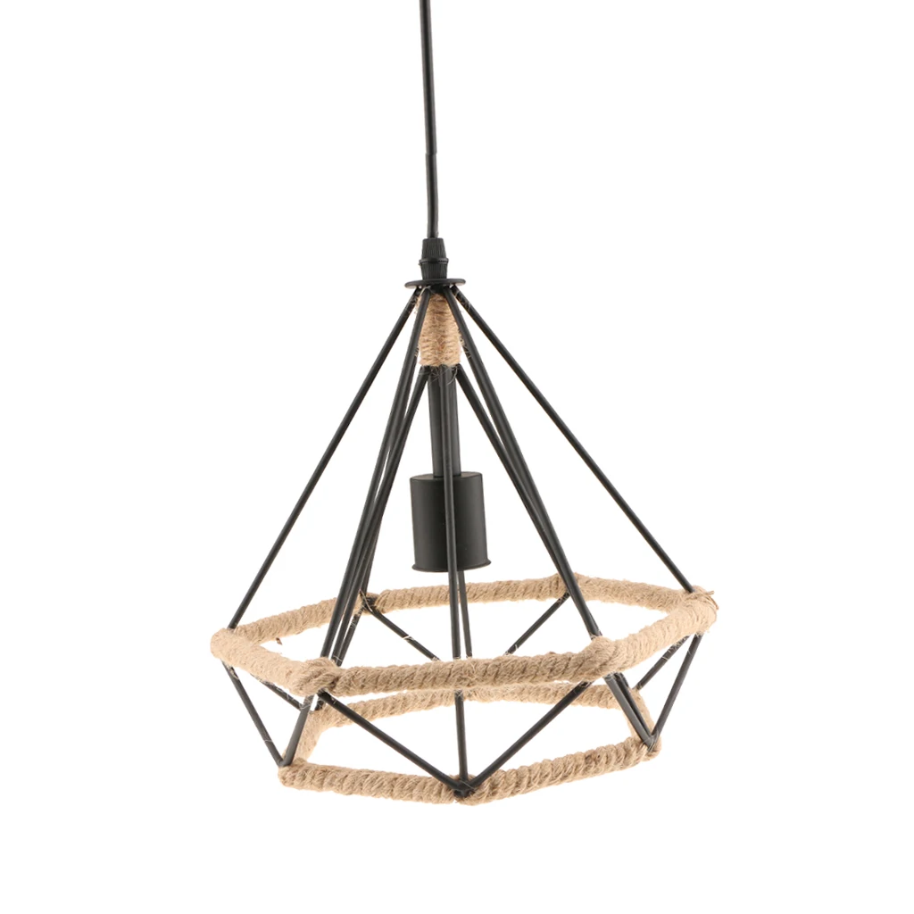 Rustic Manila Rope Twining Chandelier Ceiling Loft Hanging Pendant Lampshade