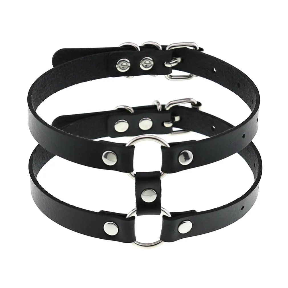Imagen 4: DIEZI-collar con colgante de cadena de cuero PU para hombres y mujeres, Gargantilla negra gótica, Estilo Vintage, Harajuku, Sexy, Punk, Nueva joyería
