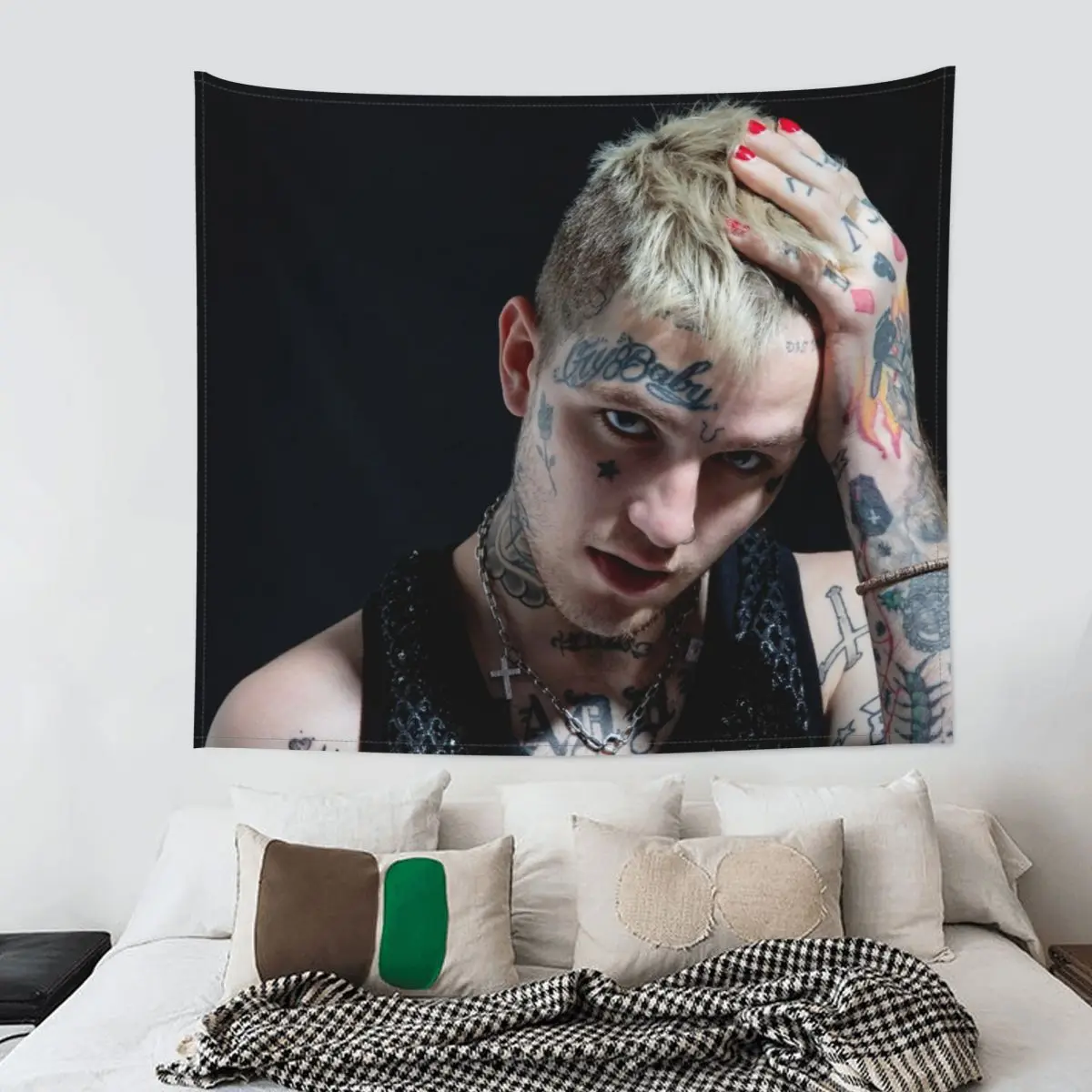 

Lil Peep Tapestry Wall Hanging Hippie Polyester Wall Tapestry Boho Wall Blanket Room Decor Tapiz