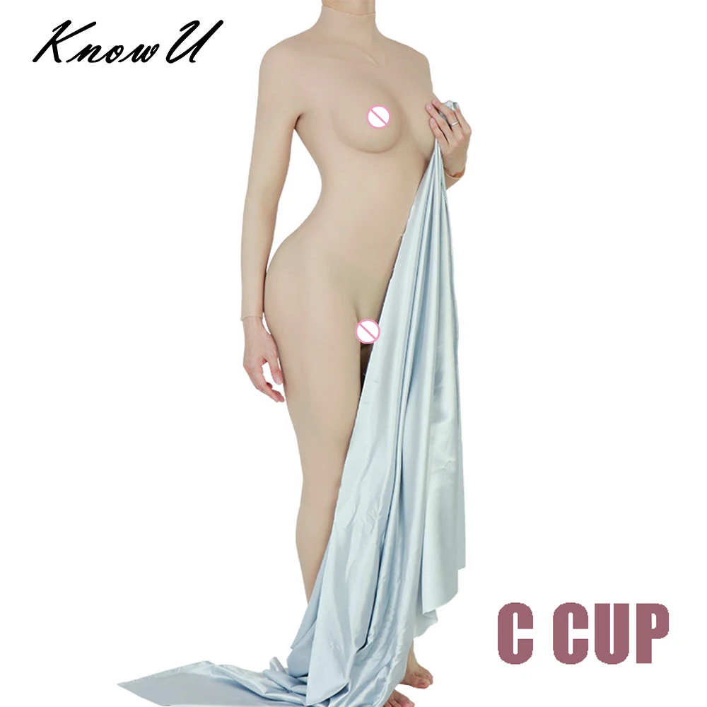 

KnowU Silicone Breast Forms C Cup Fake Boobs Fullbody Suit For Transgender Crossdress With Arm Fake Boobs Cosplay Shemale