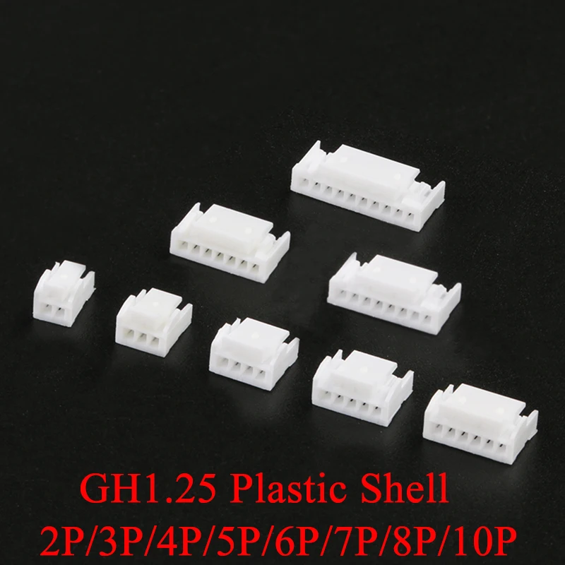 20PCS GH1.25 GH 1.25 1.25mm with lock Connector Socket Pin Header Vertical Horizontal JST Housing terminal 2 3 4 5 6 8 12 pin