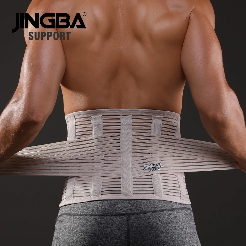 JINGBA-corsé de cuerpo para hombre, cinturón de entrenamiento, soporte para espalda, cintura y columna vertebral, protección para trabajos de fitness