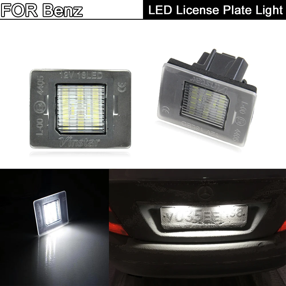 2Pcs White LED License Plate Light Number Plate Lamp For Benz A-CLASS W176 W156 SLK R172 GL-CLASS X166 M-CLASS W166 Vito W447