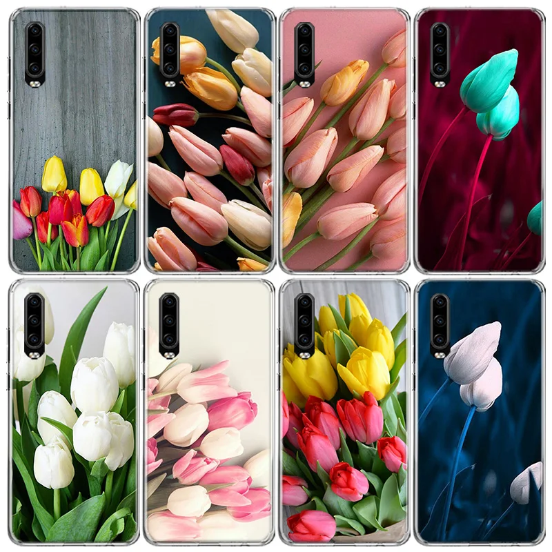 Tulip flower Phone Case For Huawei P50 P40 Pro P30 Lite P20 P10 Mate 10 20 Lite 30 40 Pro Cover Coque Shell