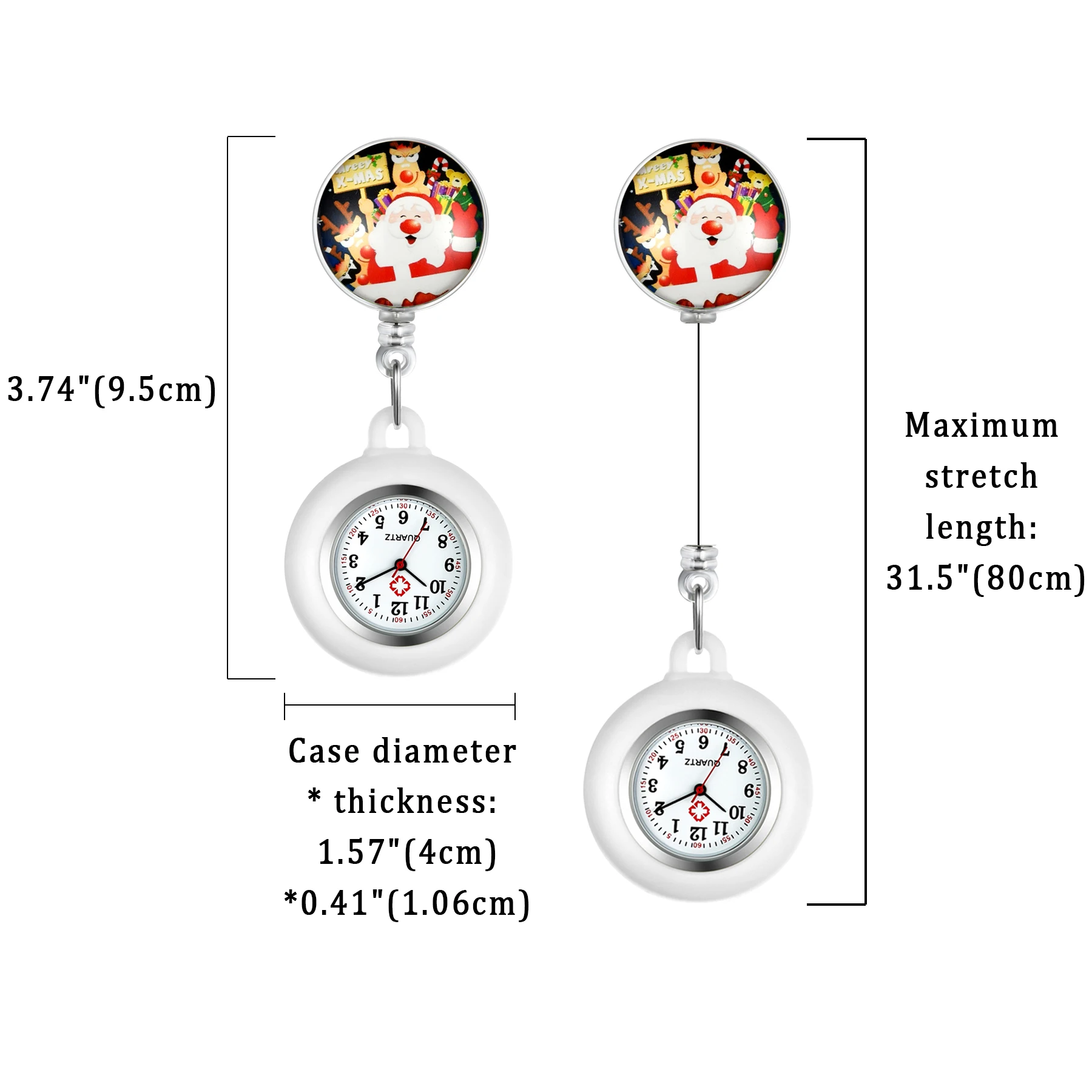 LANCARDO 2020 lovely Cute cartoon babbo natale infermiera orologi da tasca Doctor Clock regali orologio medico uomo donna nuovo arrivo 2021