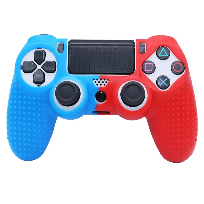 Protective Cover Cases Two-color Soft Rubber Shell Cover Gamepad Silicone Case For PS4 Controller Handle
