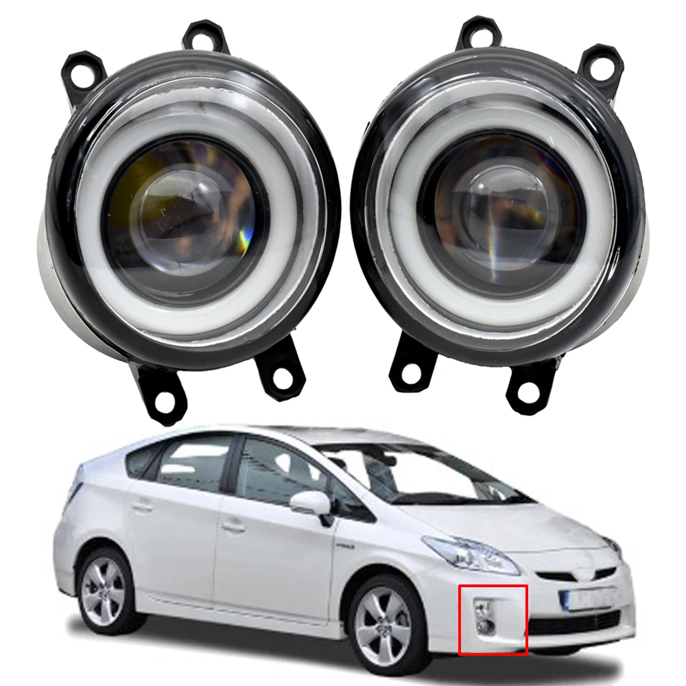 Car Front Bumper Fog Light Assembly LED Angel Eye Fog Driving Lamp H11 12V For Toyota Prius Hatchback (ZVW3_) 1.8 Hybrid 2009-