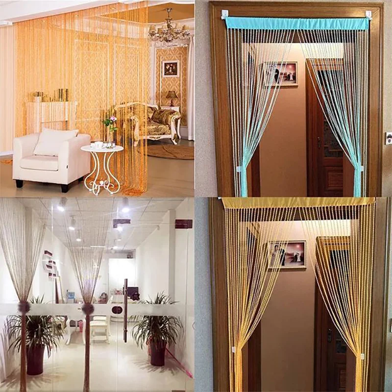 Multi-color Thread Line Curtains for Living Room Door Wall Window Panel Tassel Curtains bedroom Window curtain Decoration 1x2m