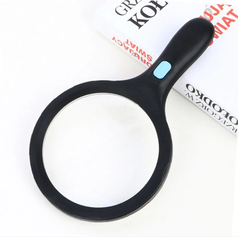 

1.8X 5X 138mm Big Reading Magnifying Glass Illuminated Household Magnifier Handheld Office Loupe with 12pcs LED Lamps