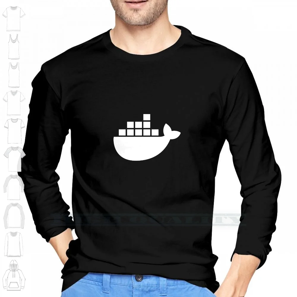 Docker Logo Custom Design Print For Men Women Cotton New Cool Tee T Shirt Big Size 6xl Docker Developer Open Source