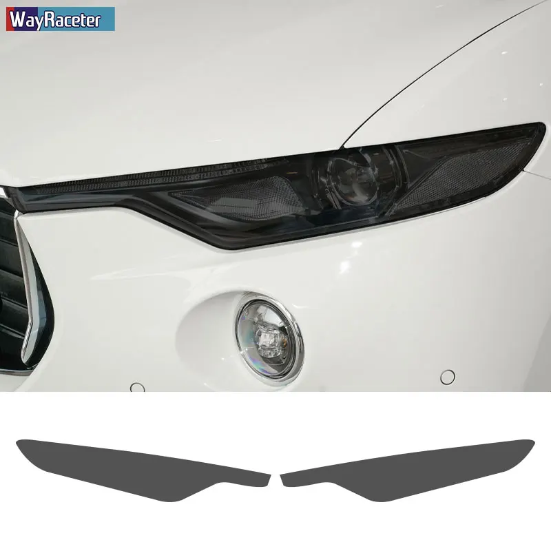

Car Headlight Protective Film Front Light Transparent Smoked Black TPU Sticker For Maserati Levante 2017-On 2018 2019 2020 2021