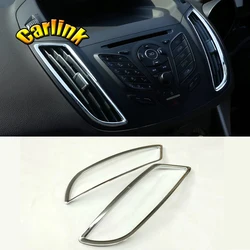 For Ford Kuga Escape 2013-2017 ABS Chrome Air Vent Outlet Cover Trim Car A/C Air-condition Wind Out styling accessories 2pcs