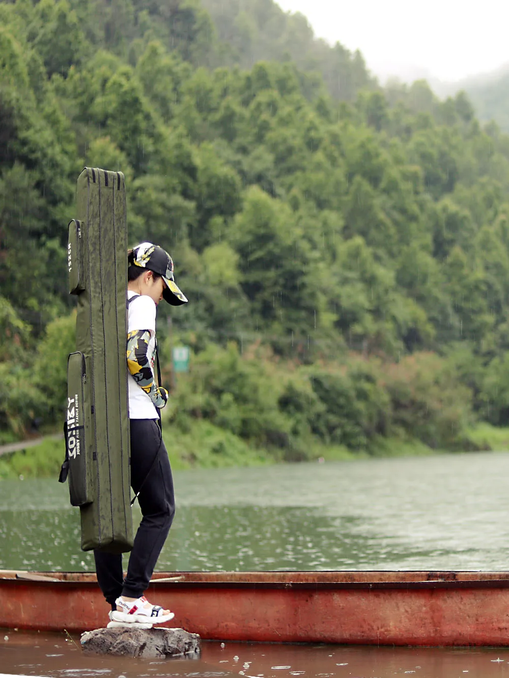 JOSBY 182CM-60CM Retractable Foldable Portable Waterproof Multi-Layer 2 3 Layer Oxford Cloth Fishing Rod Gun Bag Box Convenient