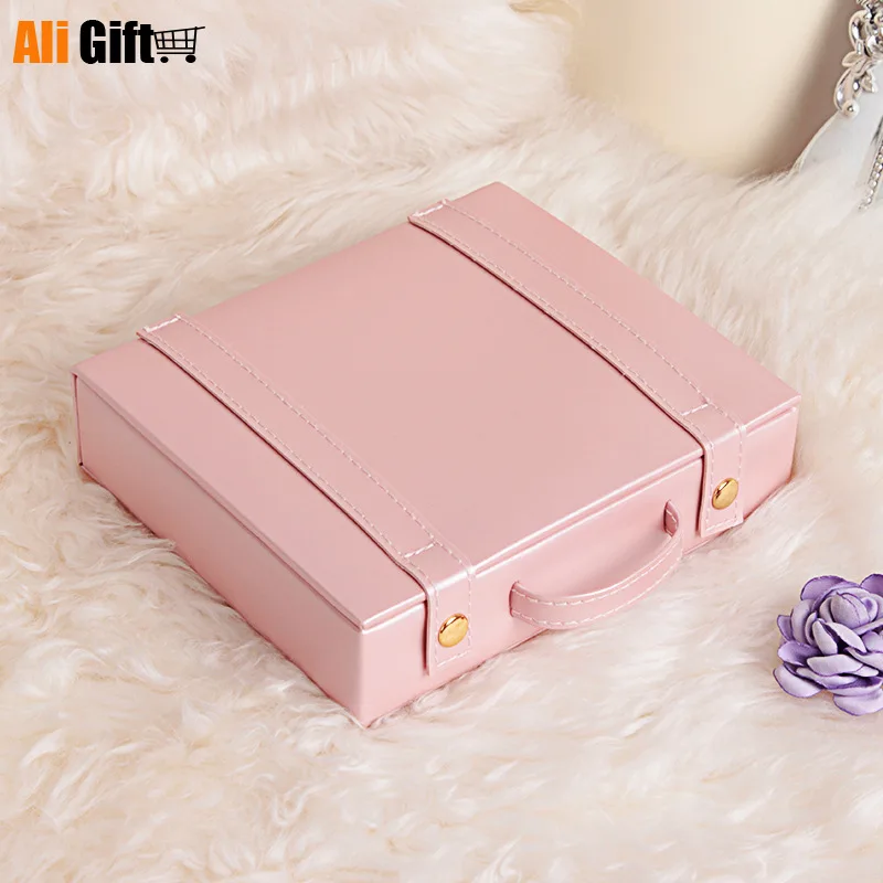 

Portable Jewelry Box Princess European Korea Jewelry Storage Box Travel Small Earrings Nail Ring Box Portable Dressing Case