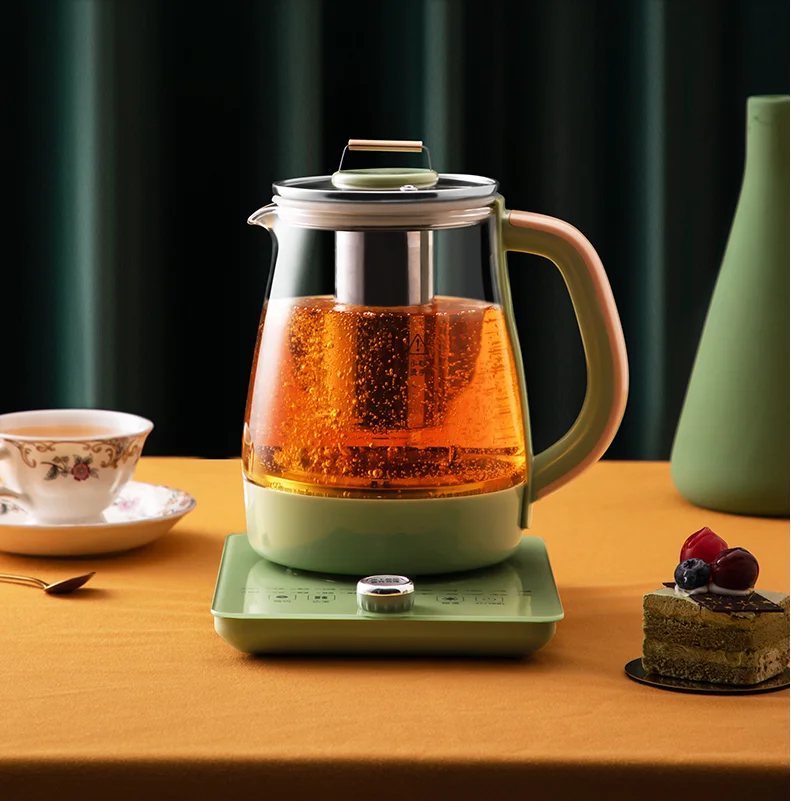 220V 1.8L Điện Gia Đình Kính Ấm Siêu Tốc Điện Mini Sức Khỏe Bảo Quản Nồi Đa Nồi Hầm Máy Có Bộ Lọc