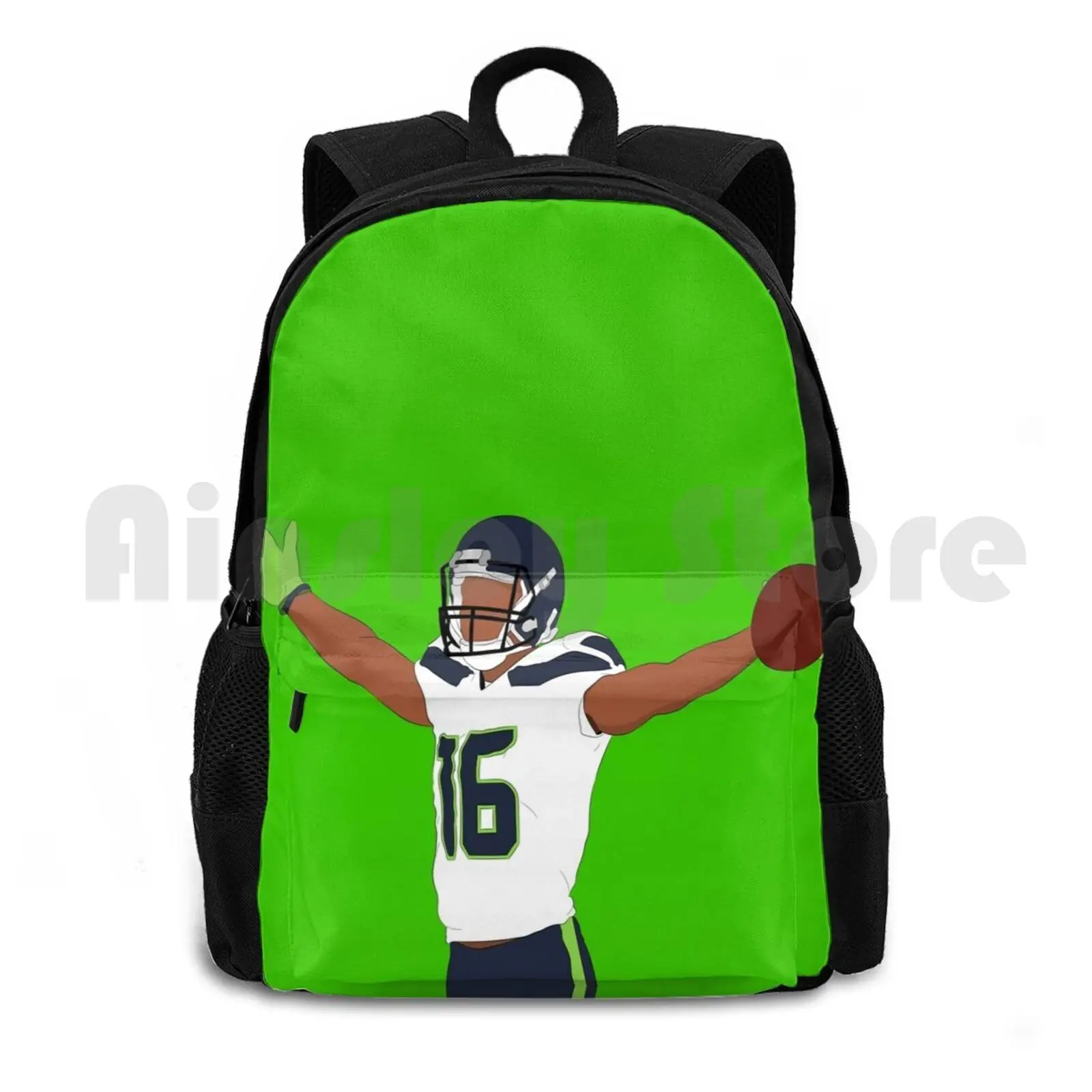 

Hot Lockett Outdoor Hiking Backpack Riding Climbing Sports Bag Sports Football Seattle 49ers Todd Gurley Russell Seahawks Tyler