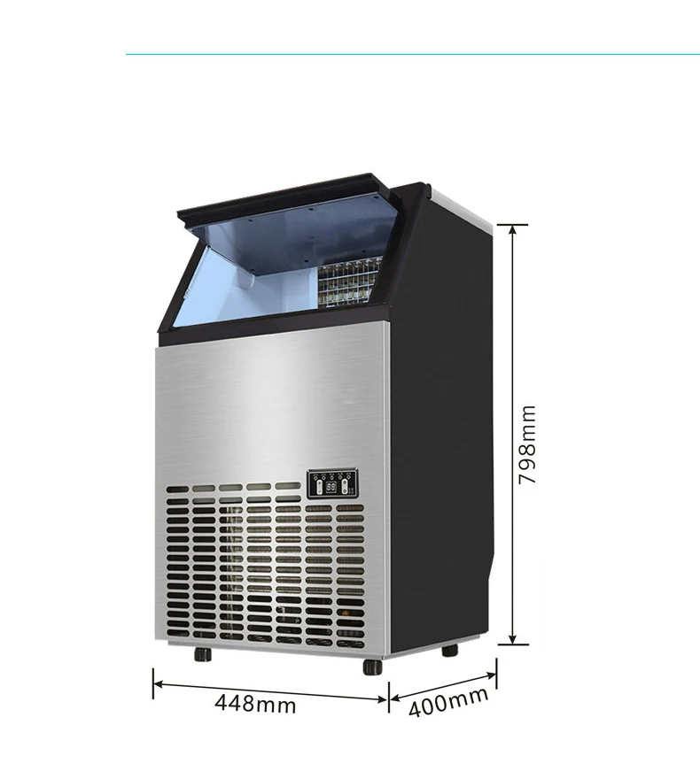 شحن مجاني 50 كجم/24 ساعة آلة صنع الثلج التجارية سعة كبيرة آلة صنع الثلج الأوتوماتيكية الحليب الشاي فندق آلة صنع الثلج الخاصة