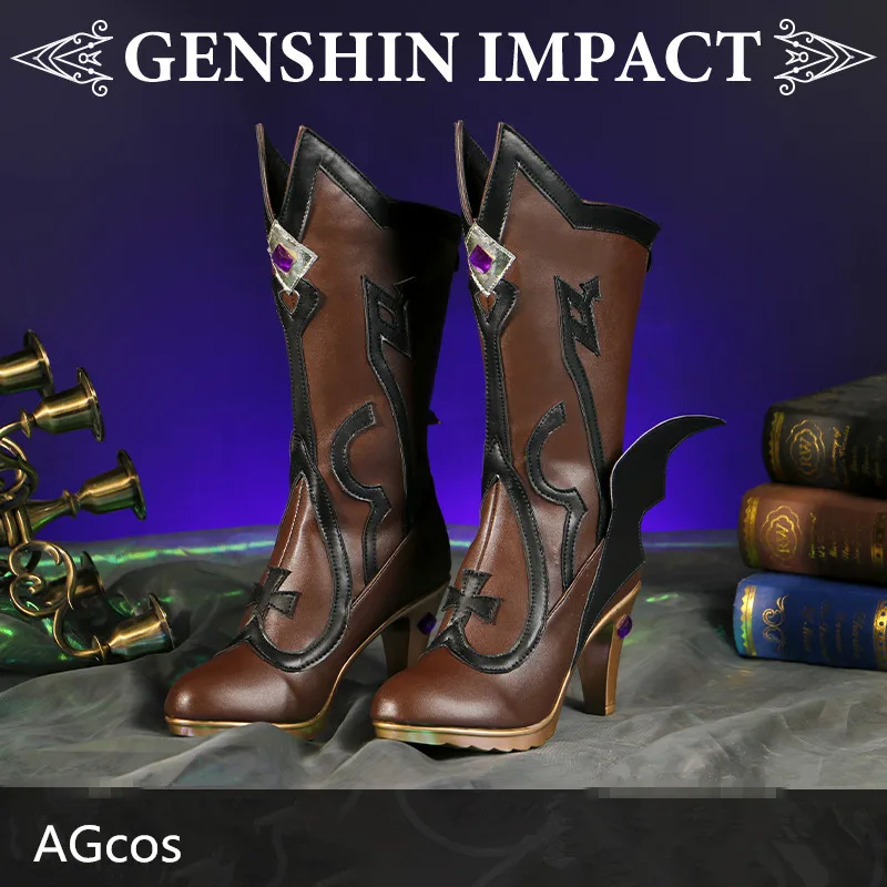 Game Genshin Impact Fischl Cosplay Shoes Woman Christmas Accessories Boots