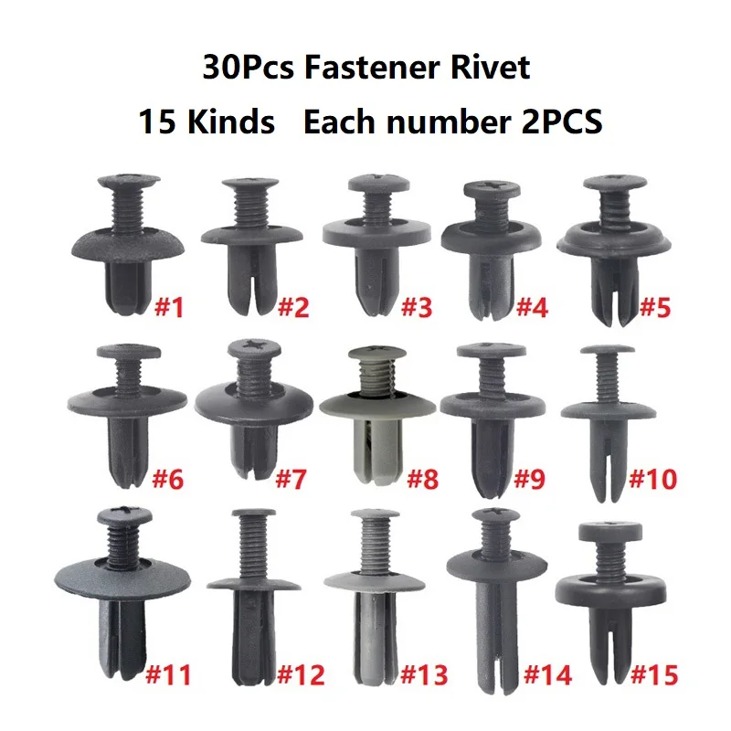 New Mixed Auto Bumper Wheel Eyebrow Fender Plastic Fastener Screw Rivet For All Cars Clip Set