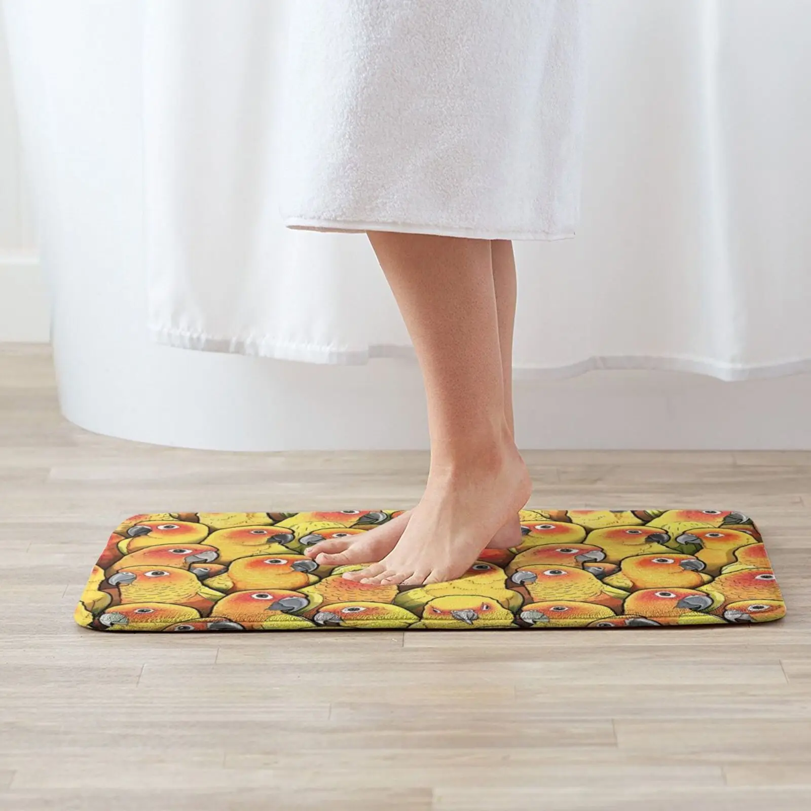 Sun Conures Entrance Door Mat Bath Mat Rug Sun Parakeet Sun Conures Parakeets Parrots Colourful Birds Colorful Birds Birbs