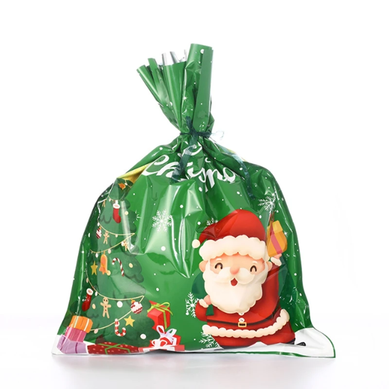 500pcs 24x32cm 29x32cm 29x43cm 39x51cm 44x60cm Empty Aluminum foil Christmas bag Santa ties rope gift bags Candy Pouch