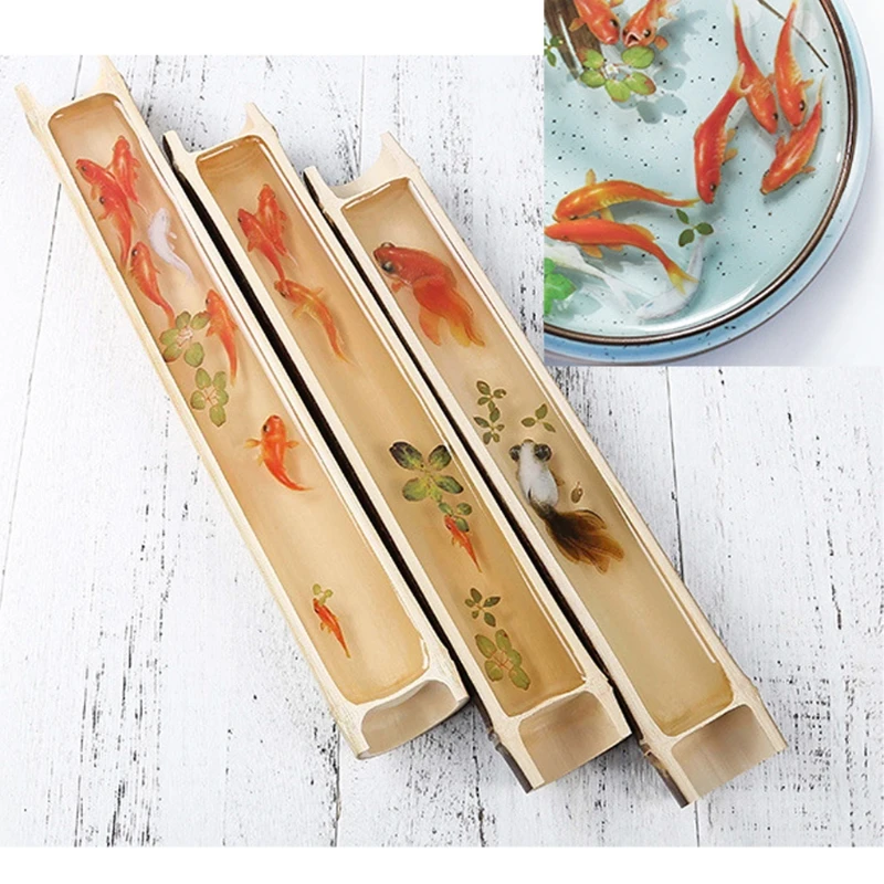 10Pc 3D Real Goldfish Clear Film Sticker per resina fai da te pittura creazione di gioielli