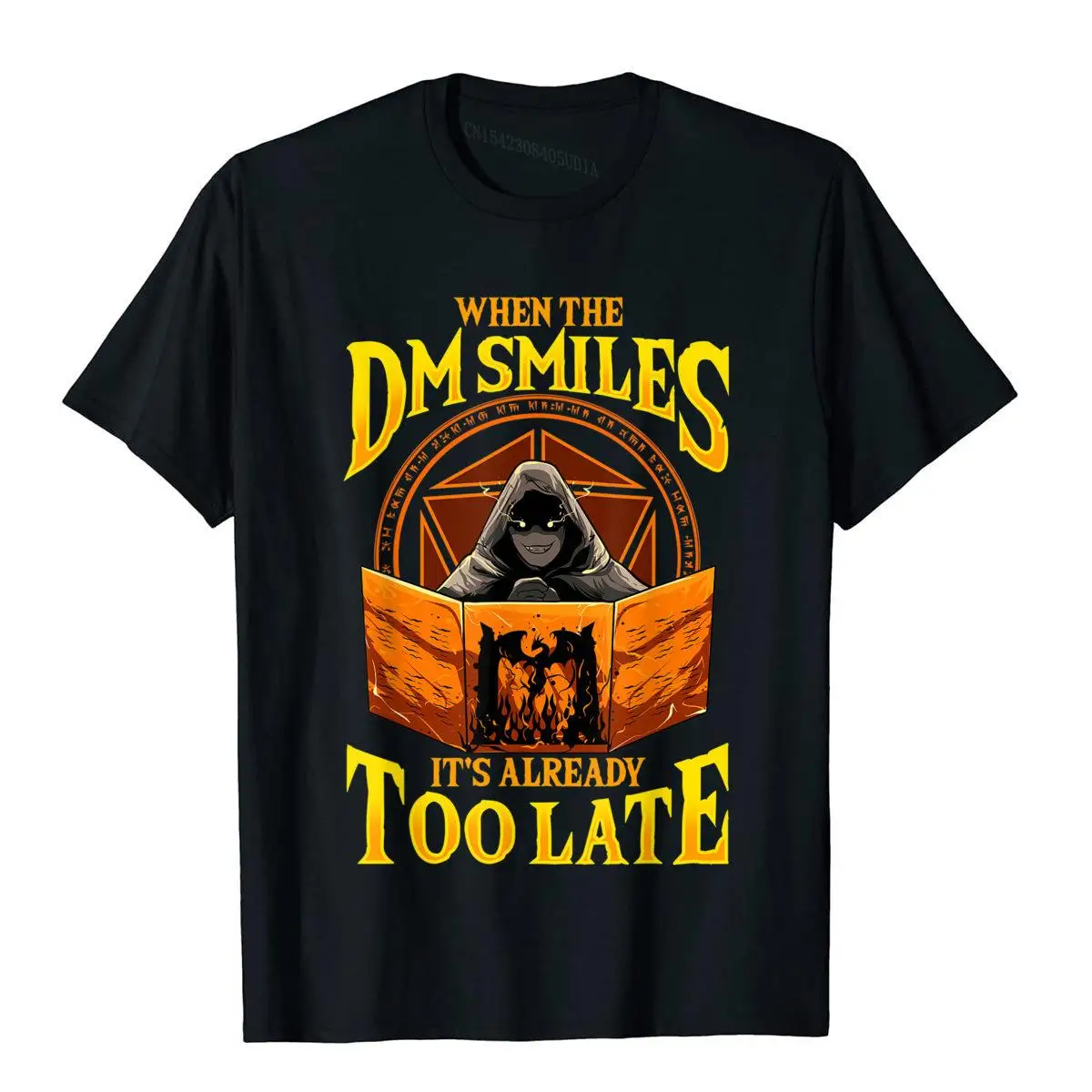 When The DM Smiles It\'s Already Too Late RPG Tabletop Gaming T-Shirt Street Men T Shirts On Sale Cotton Tops Tees Slim Fit