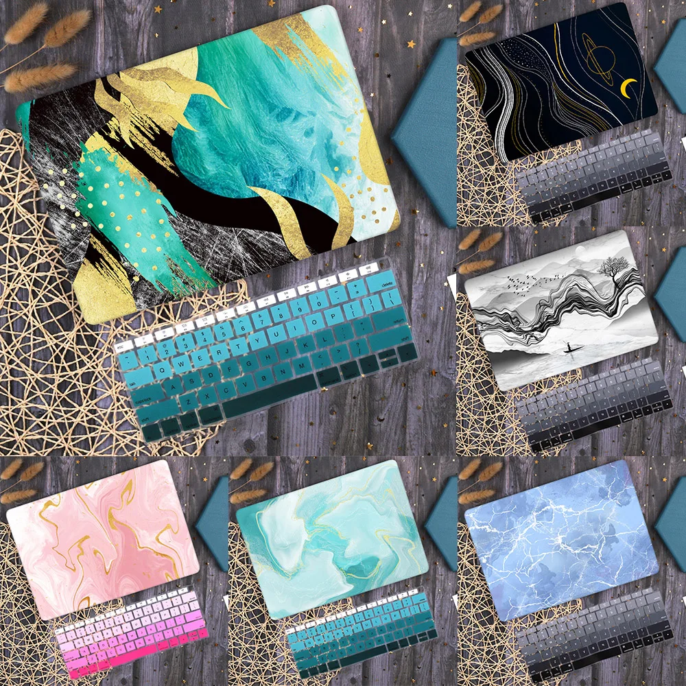 Abstract Marble Plastic Hard Case for MacBook Air Pro M2 13 14 15 16inch 2023 A2779 A2338 A2337 A2179 A1932 Cover Keyboard Skin