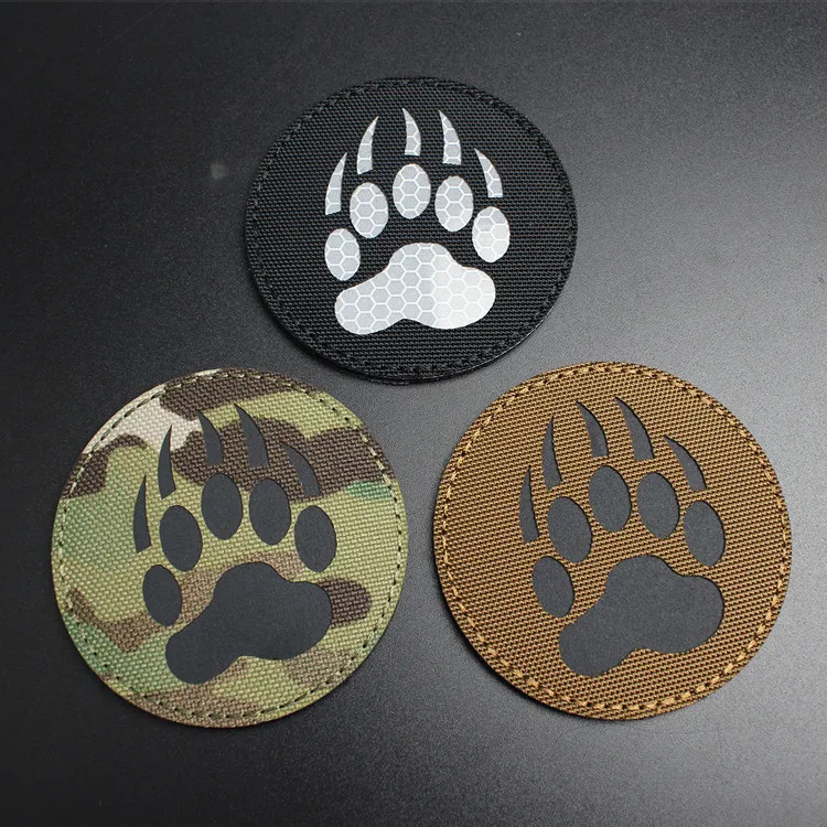 Clothing Reflective Bear Claw Patch Military IR Reflective Sticker Military Fan Armband Personalized Backpack Badge DIY