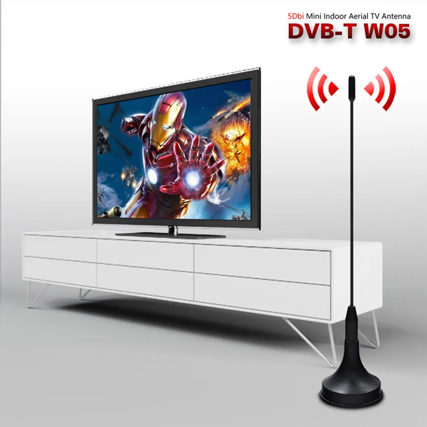 

5dBi Magnetic DVB-T Antenna Indoor HD TV Receiving Antenna Aerial Booster Digital TV Receiver For DVB-T Sucker Antenna TV Box