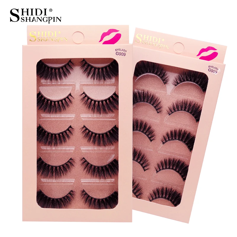 5 쌍 3D 속눈썹 손으로 만든 자연 긴 가짜 밍크 속눈썹 고품질 거짓 속눈썹 확장 메이크업 메이크업 도구